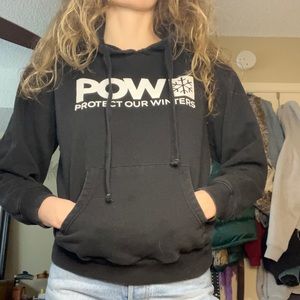 POW Protect Our Winters Black Hoodie Sweatshirt
